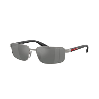 Occhiali da sole Prada Linea Rossa PS B54S 5AV41A Grigio Metallizzato rettangolari