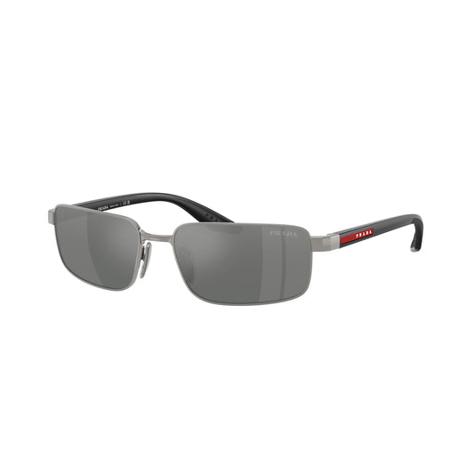 Lunettes de soleil Prada Linea Rossa PS B54S 5AV41A Gris Métallisé rectangulaires