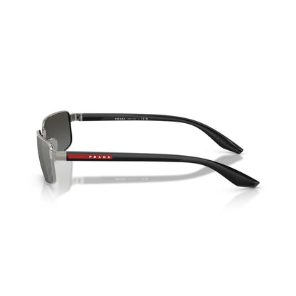 Occhiali da sole Prada Linea Rossa PS B54S 5AV41A Grigio Metallizzato rettangolari