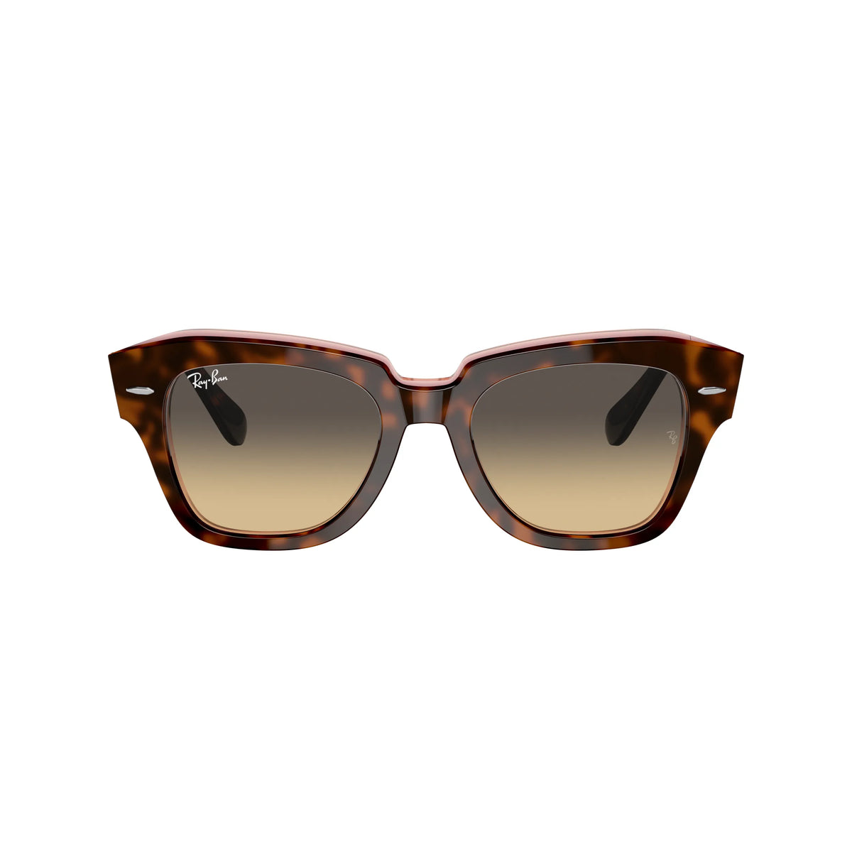 Lunettes de soleil Ray-Ban State Street RB2186 1324BG Havane sur rose transparent