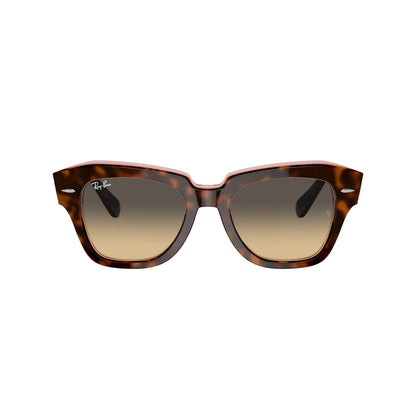 Lunettes de soleil Ray-Ban State Street RB2186 1324BG Havane sur rose transparent