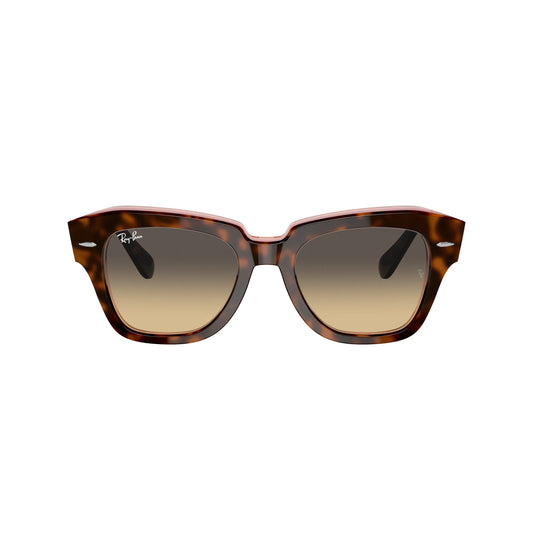 Lunettes de soleil Ray-Ban State Street RB2186 1324BG Havane sur rose transparent