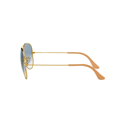 Occhiali da sole Ray-Ban Aviator Large Metal RB3025 001/3F Gold-Light Blue