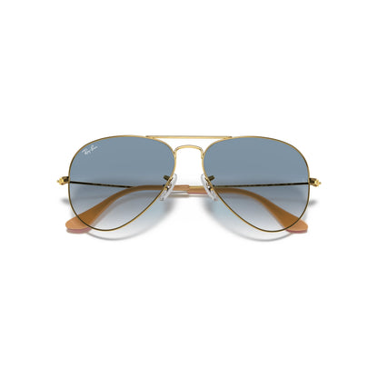 Occhiali da sole Ray-Ban Aviator Large Metal RB3025 001/3F Gold-Light Blue