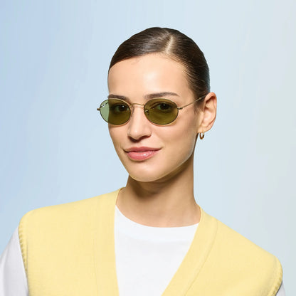 Occhiale da sole Ray-Ban Oval RB3547 001/4E Oro/Battle Green
