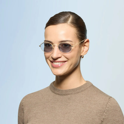 Occhiale da sole Ray-Ban Oval RB3547 001/56 Oro/Blu