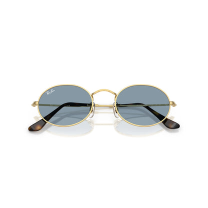 Occhiale da sole Ray-Ban Oval RB3547 001/56 Oro/Blu