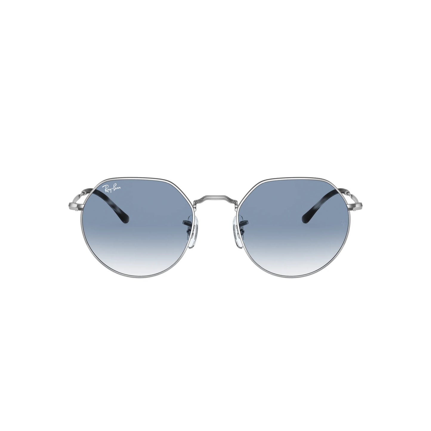Lunettes de soleil rondes Ray-Ban RB3565 003/3F Argent-Bleu