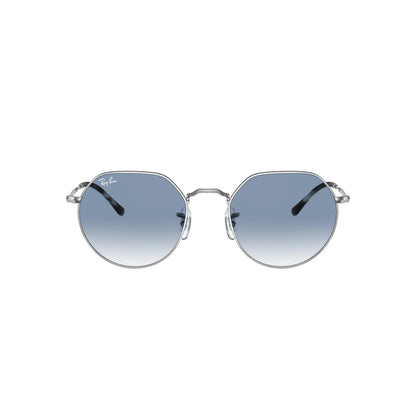 Lunettes de soleil rondes Ray-Ban RB3565 003/3F Argent-Bleu
