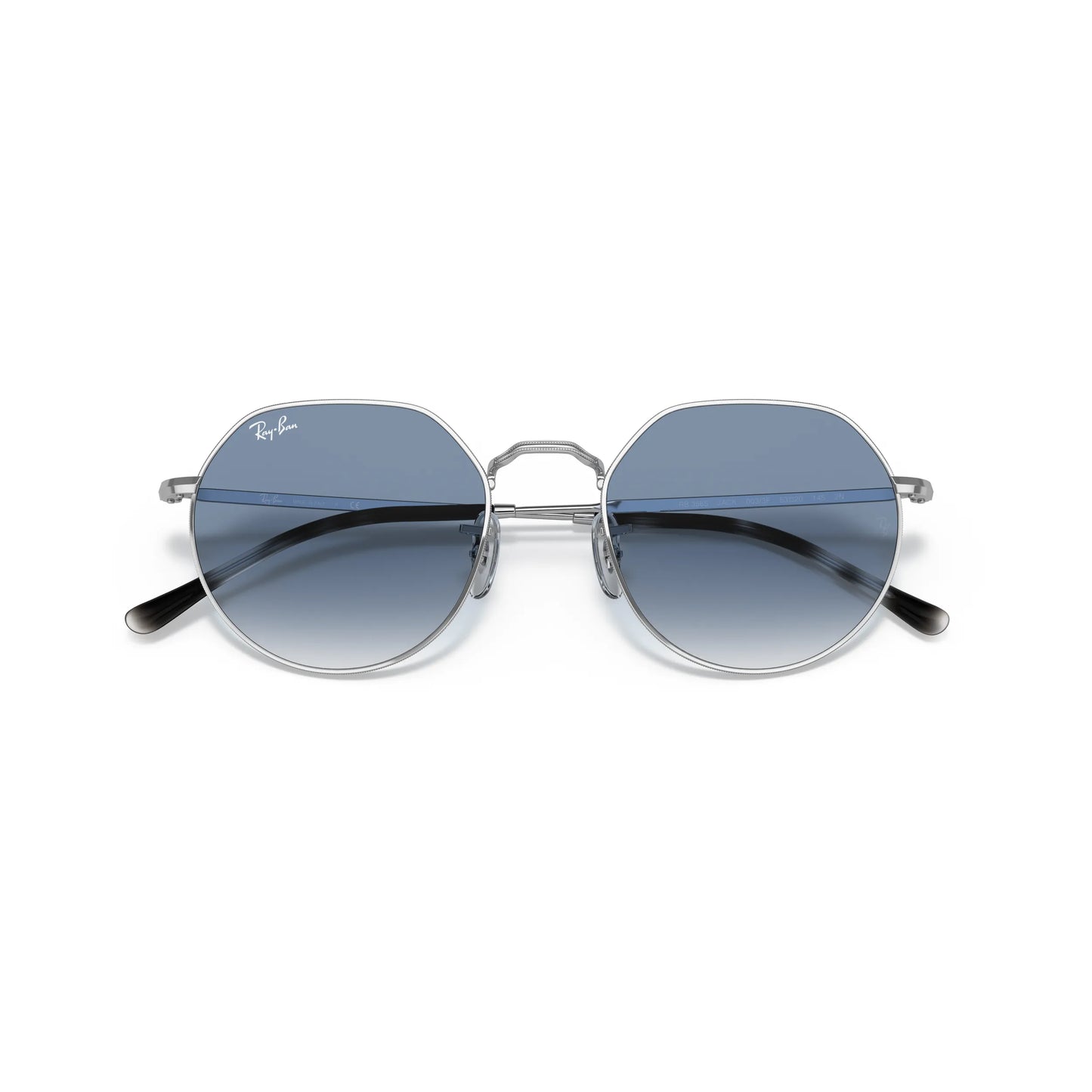 Lunettes de soleil rondes Ray-Ban RB3565 003/3F Argent-Bleu