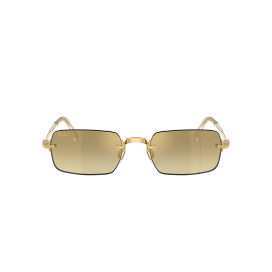 Lunettes de soleil Ray-Ban RB3928 001/7I or brun dégradé doré miroir rectangulaires