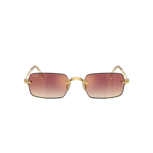 Lunettes de soleil rectangulaires Ray-Ban RB3928 001/8H Gold Purple Gradient