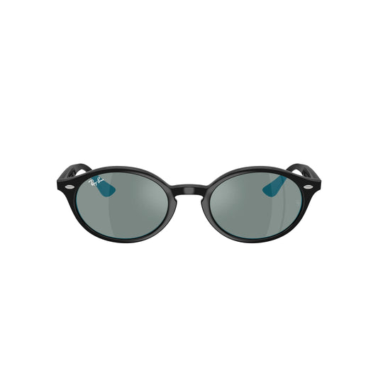Lunettes de soleil Ray-Ban RB4315 ovales noires miroir bleu