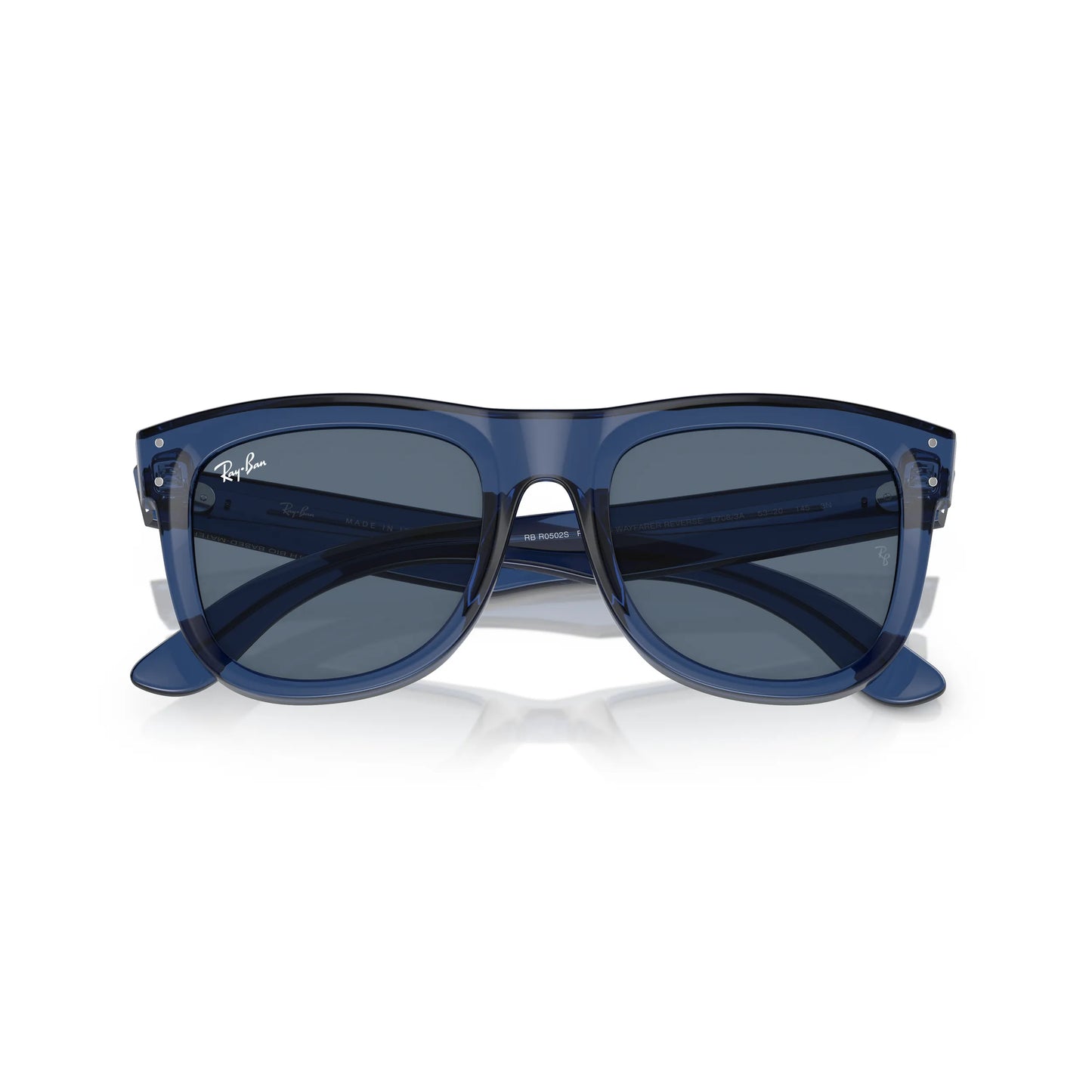 Occhiali da sole Ray-Ban Wayfarer Reverse RBR0502S 6708/3A Blue navy trasparente