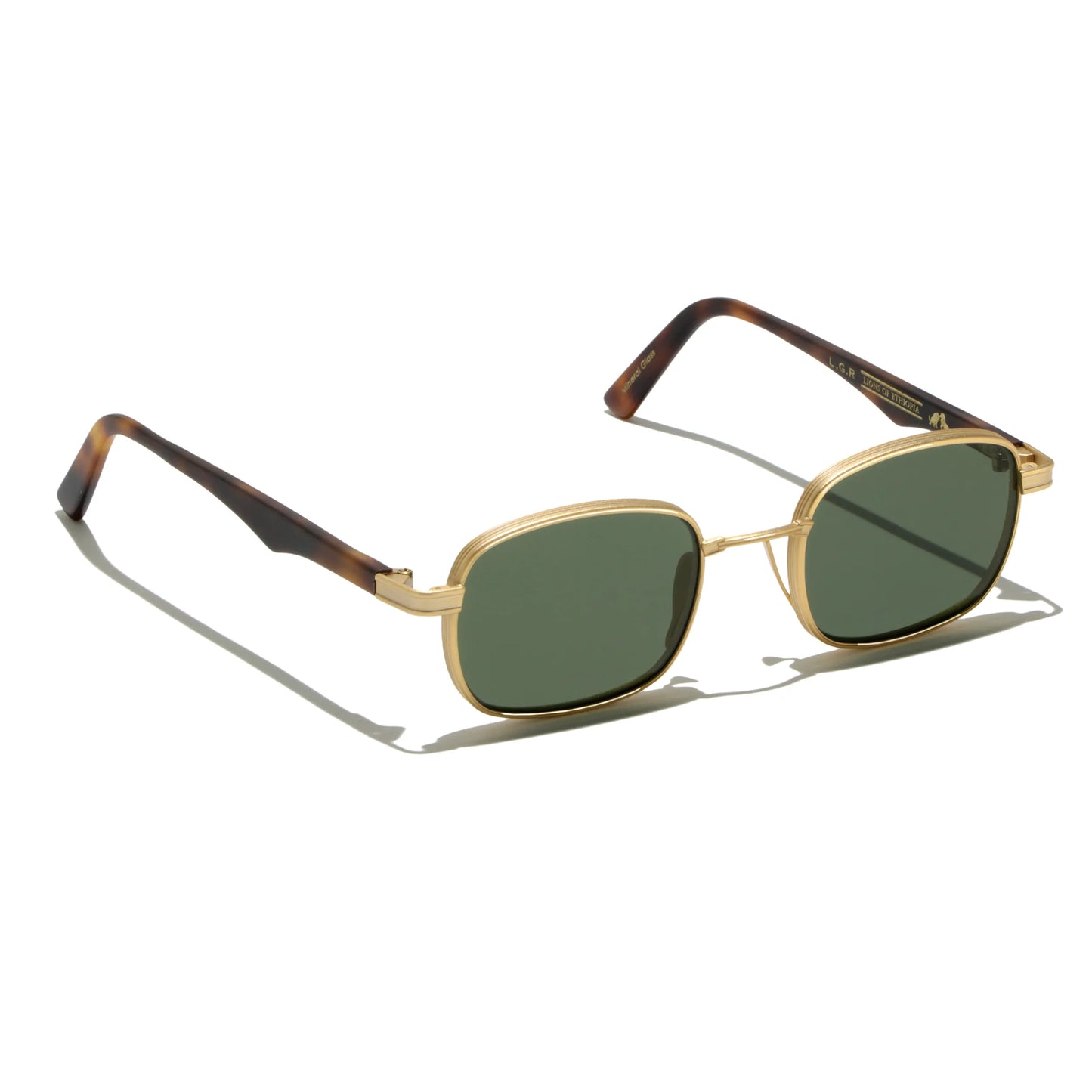 Occhiali da sole L.G.R Lions of Ethiopia CACTUS 6815 39 Gold Matt / Havana Maculato squadrato
