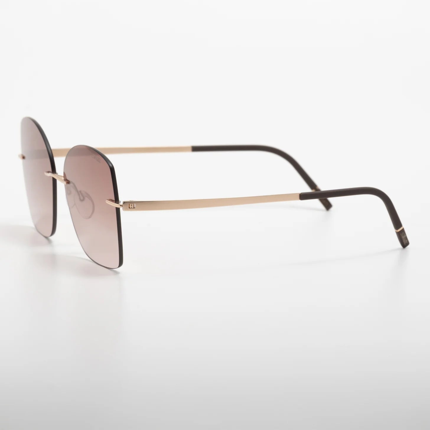 Occhiale da sole Silhouette Terranea 8193 75 3530 Rosegold / Darkbrown - lato - Shop Ottica Mineo