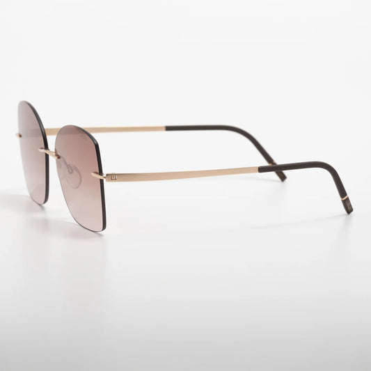 Occhiale da sole Silhouette Terranea 8193 75 3530 Rosegold / Darkbrown - lato - Shop Ottica Mineo