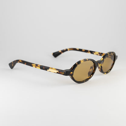 Occhiali da sole Bottega Veneta BV1388S 002 Havana Yellow ovali