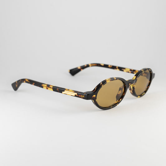 Occhiali da sole Bottega Veneta BV1388S 002 Havana Yellow ovali