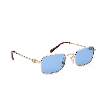 Occhiale da sole Miu Miu SMU A53 ZVN60O Gold/ Light Blu - lato - Shop Ottica Mineo