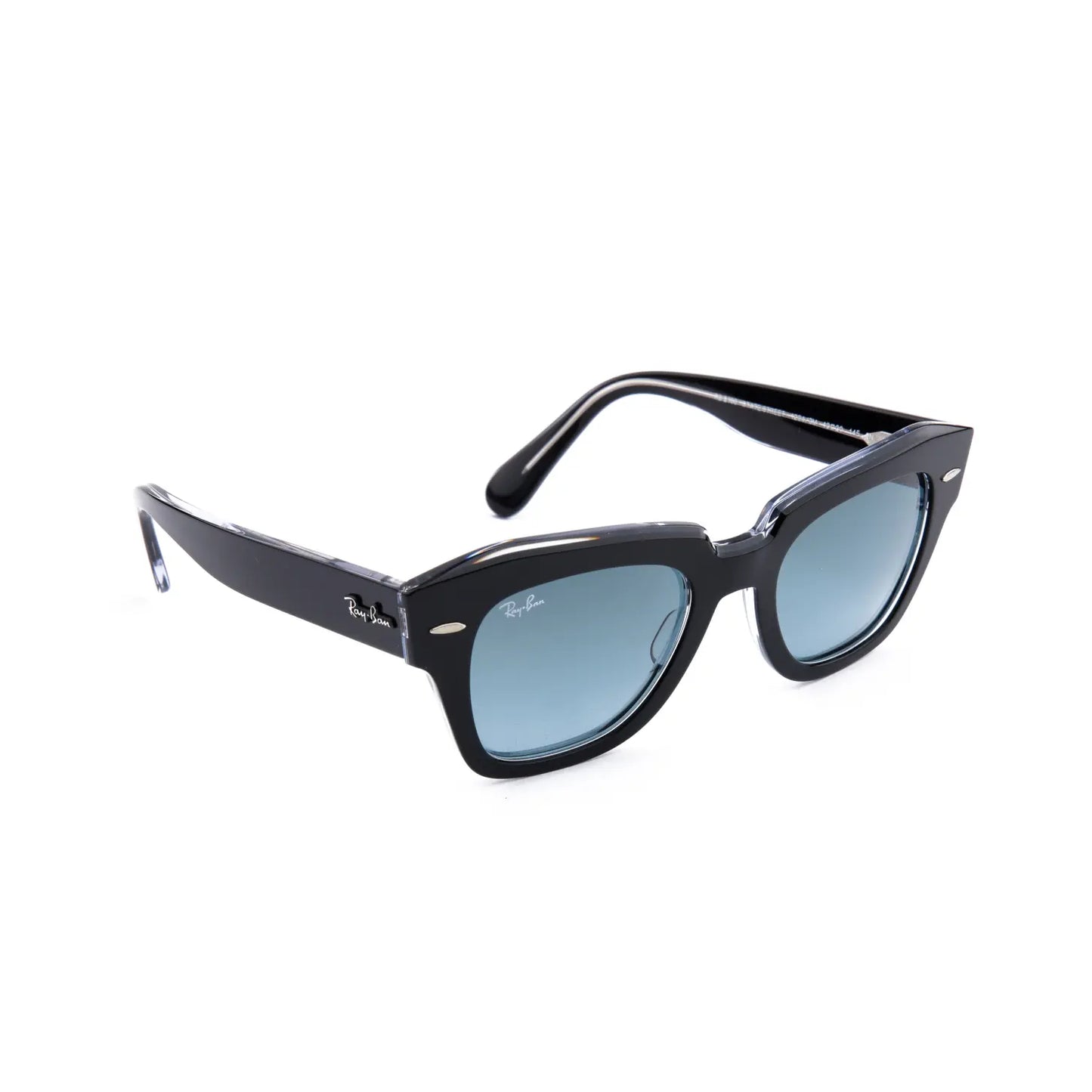Occhiale da sole Ray-Ban State street RB2186 12943M Black on Transparent - lato - Shop Ottica Mineo