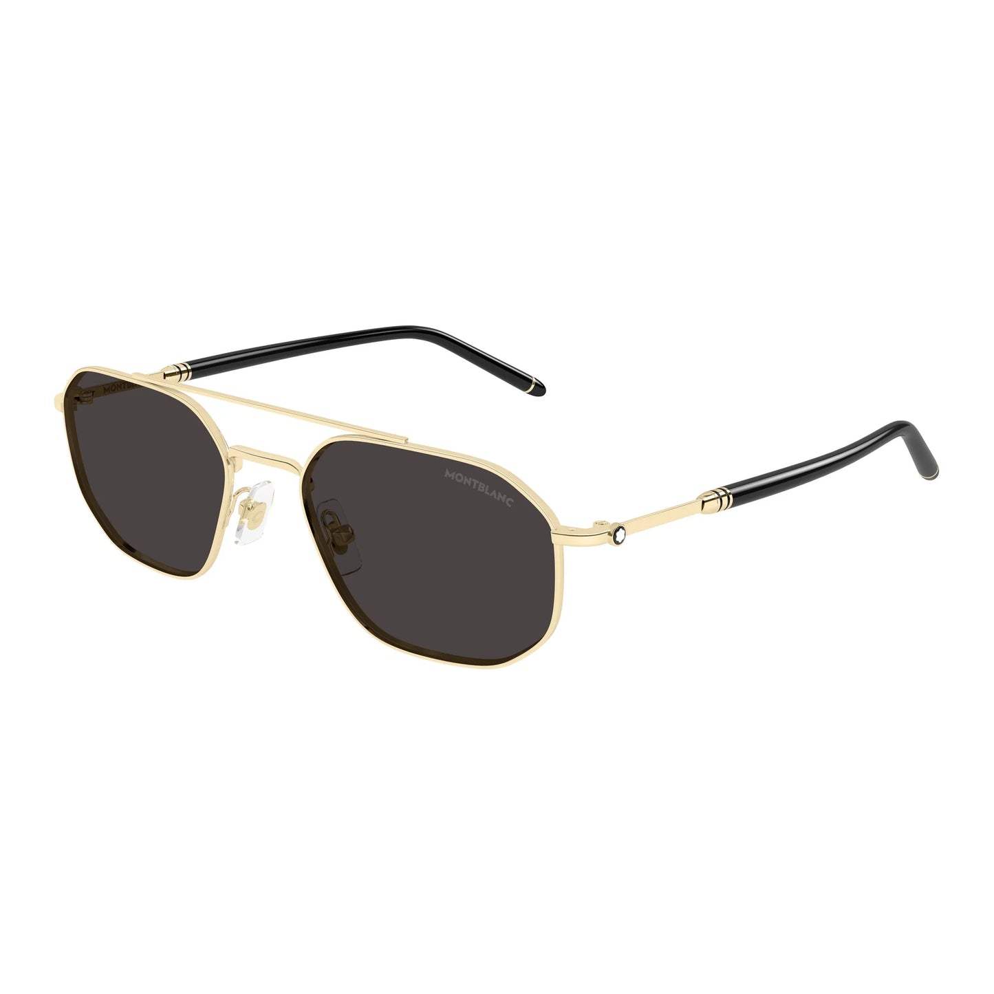 Occhiali da sole Montblanc MB0481S-001 Black Gold Grey rettangolari