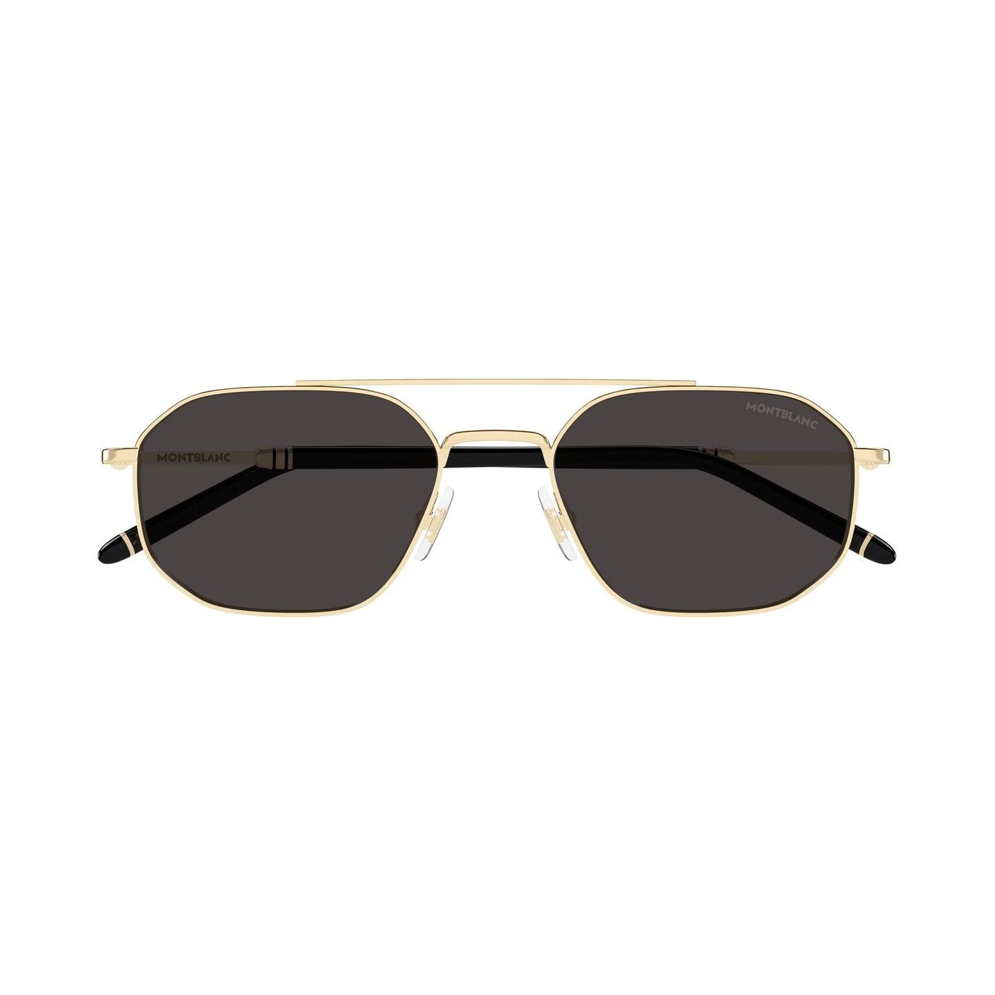 Occhiali da sole Montblanc MB0481S-001 Black Gold Grey rettangolari