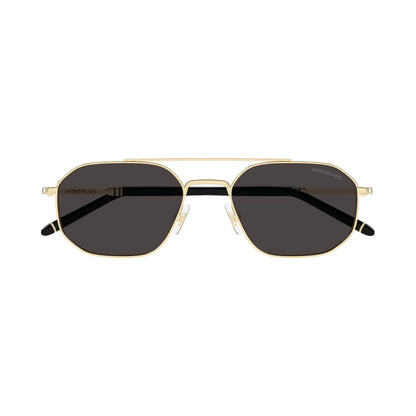 Occhiali da sole Montblanc MB0481S-001 Black Gold Grey rettangolari