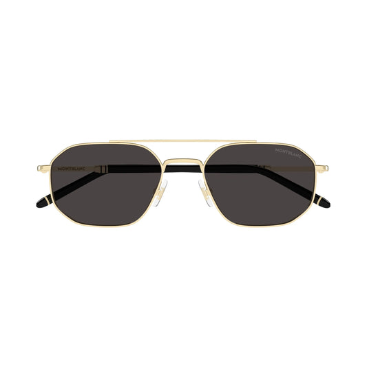 Lunettes de soleil Montblanc MB0481S-001 Black Gold Grey rectangulaires