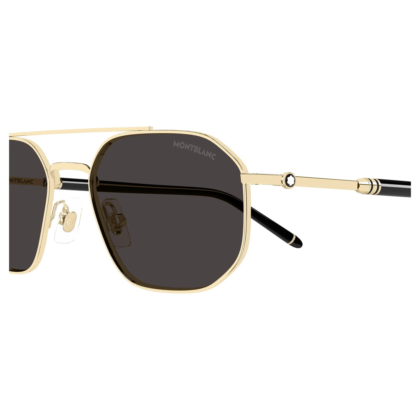 Occhiali da sole Montblanc MB0481S-001 Black Gold Grey rettangolari