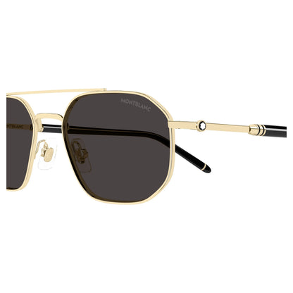 Occhiali da sole Montblanc MB0481S-001 Black Gold Grey rettangolari