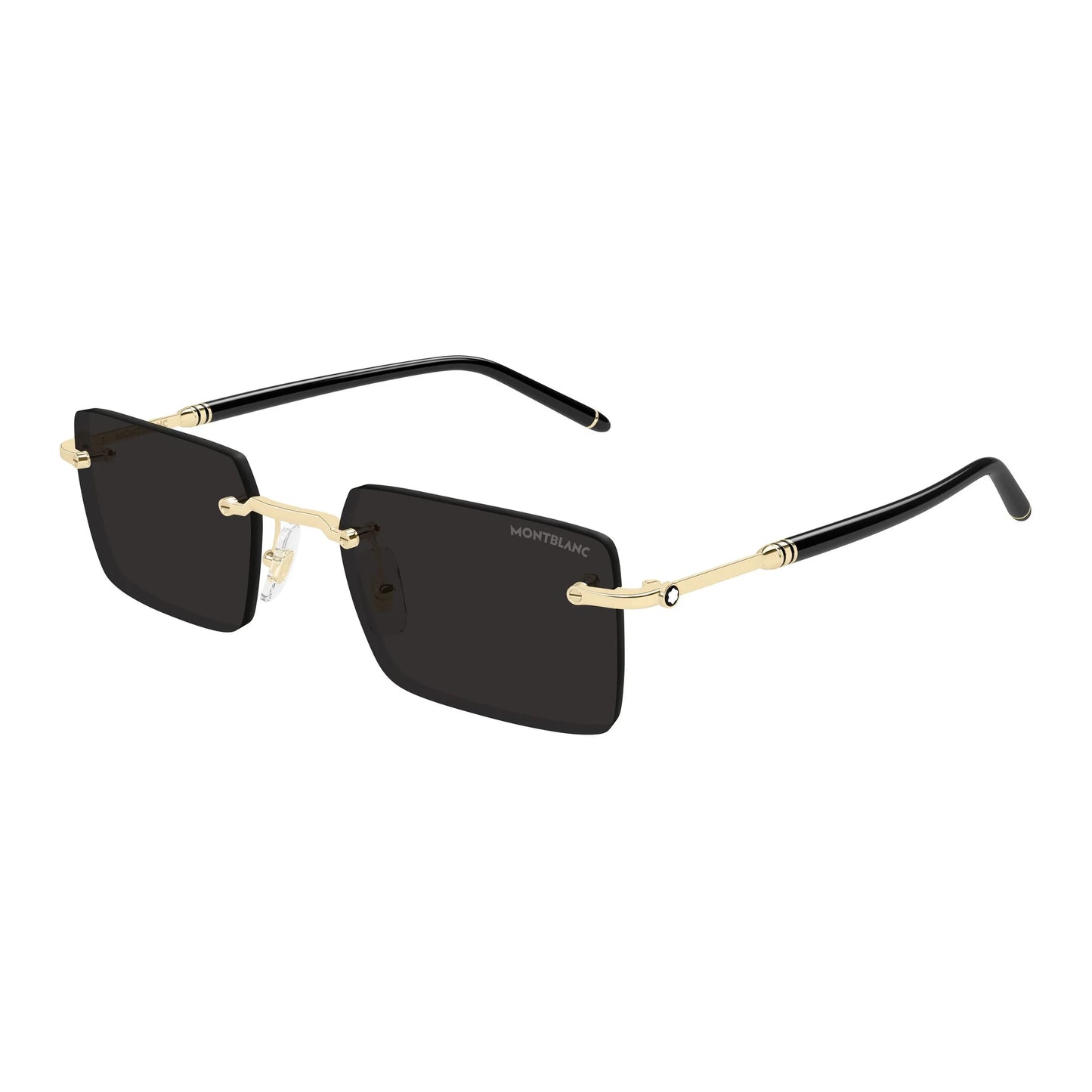 Occhiali da sole Montblanc MB0482S-001 Black Gold Grey rettangolari