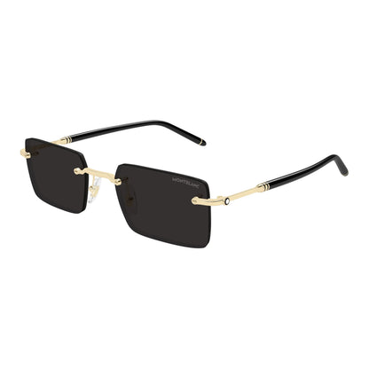 Occhiali da sole Montblanc MB0482S-001 Black Gold Grey rettangolari