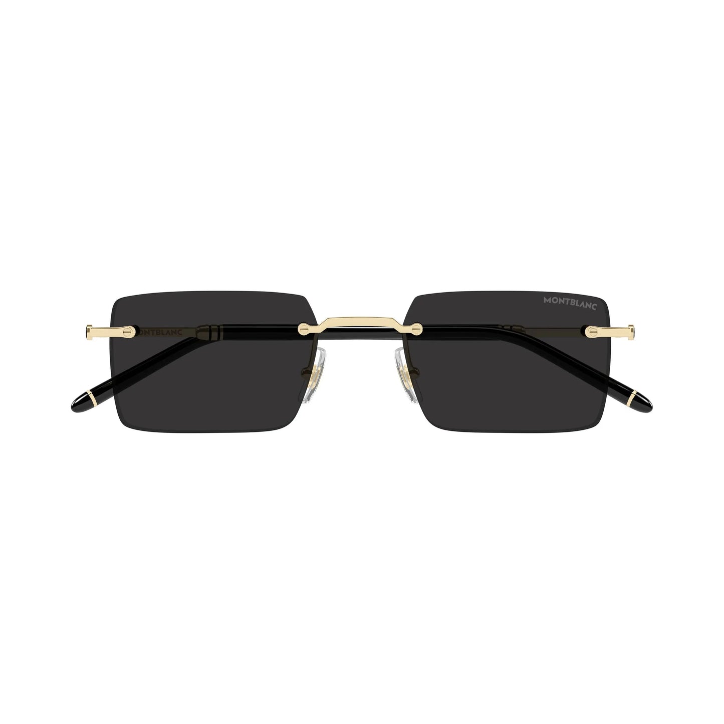 Occhiali da sole Montblanc MB0482S-001 Black Gold Grey rettangolari
