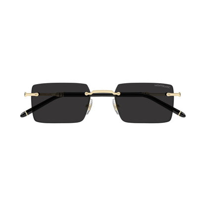 Occhiali da sole Montblanc MB0482S-001 Black Gold Grey rettangolari