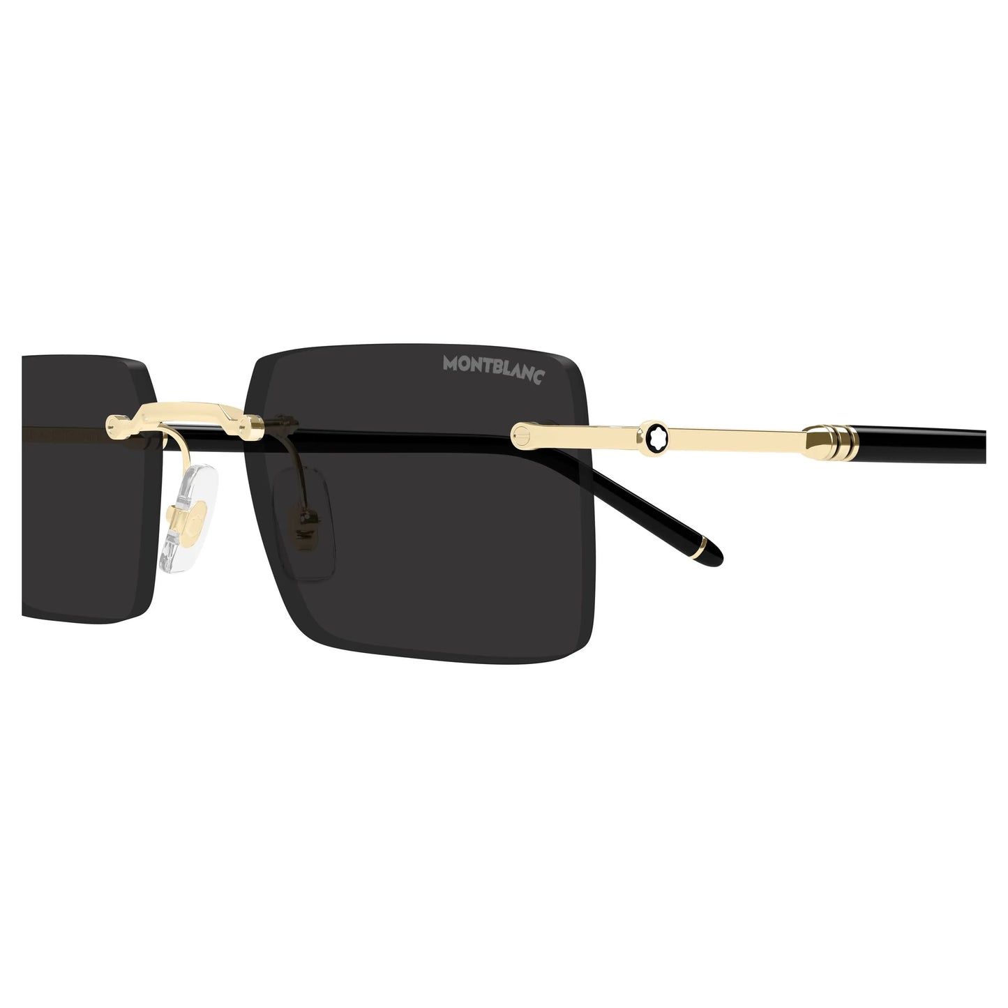 Occhiali da sole Montblanc MB0482S-001 Black Gold Grey rettangolari