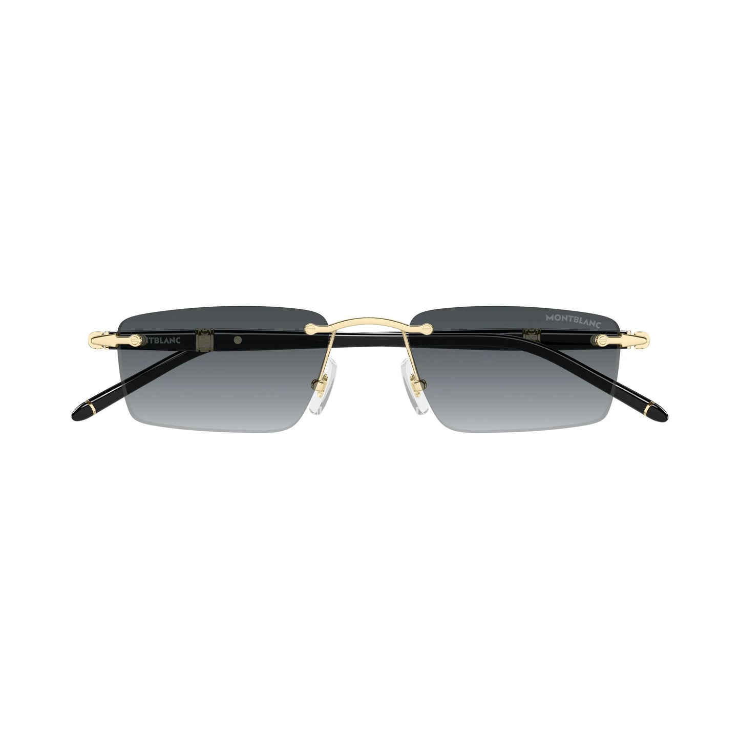 Occhiali da sole Montblanc MB0484S-001 Black Gold Grey rettangolari