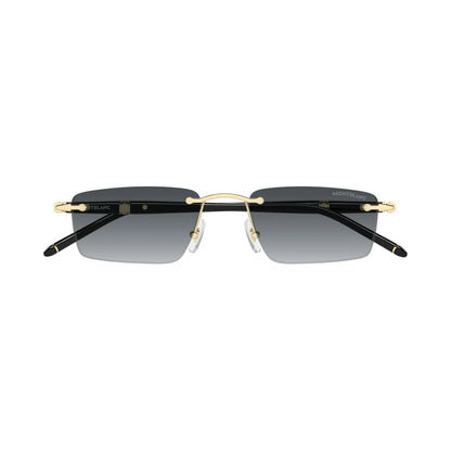 Occhiali da sole Montblanc MB0484S-001 Black Gold Grey rettangolari
