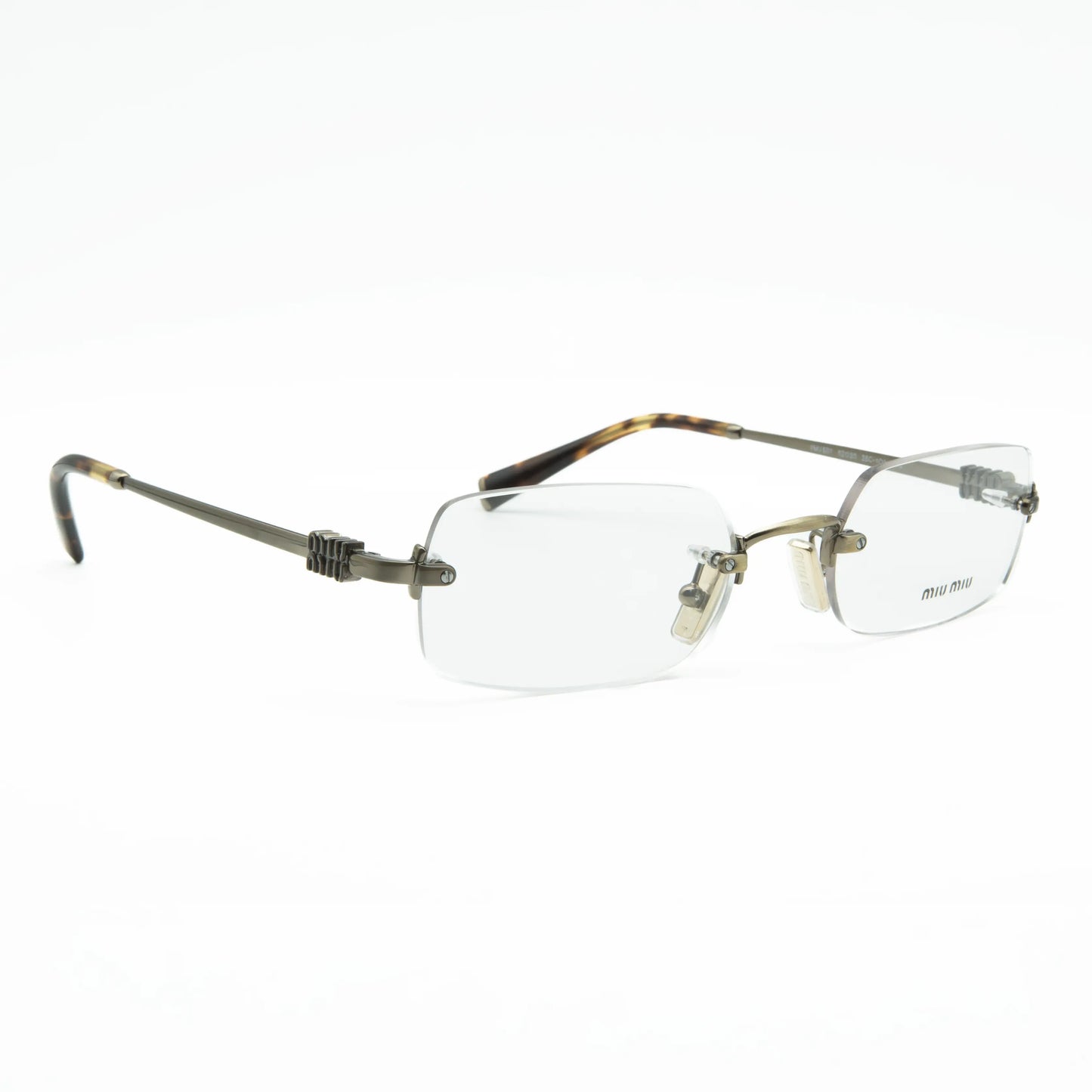 Occhiale da vista Miu Miu MU 50YV 26C1O1 Old Gold - lato - Shop Ottica Mineo