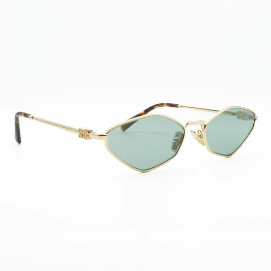 Occhiale da sole Miu Miu MU 56ZS ZVN50K Oro/ Grigio chiaro - lato - Shop Ottica Mineo