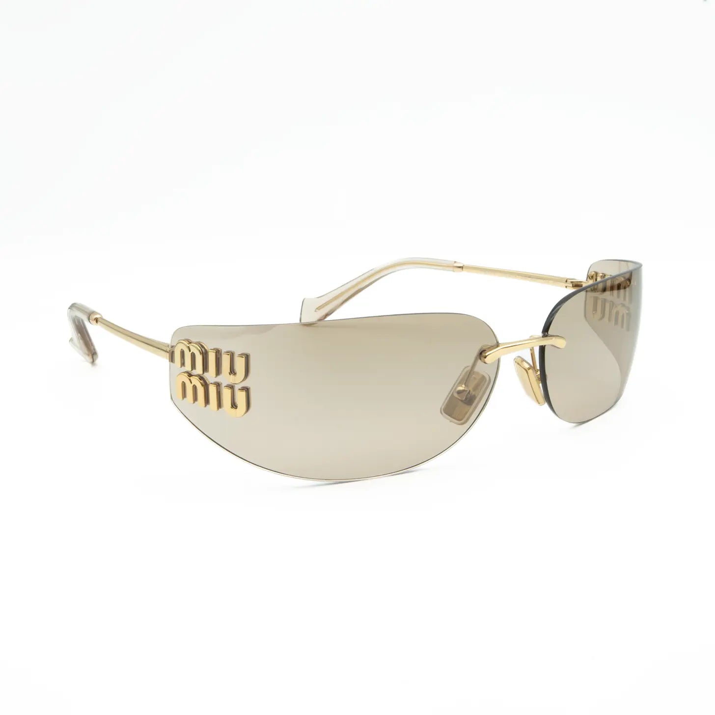 Occhiale da sole Miu Miu MU A51S 5AK20P Oro/Bronze mirrow gradient - lato - Shop Ottica Mineo