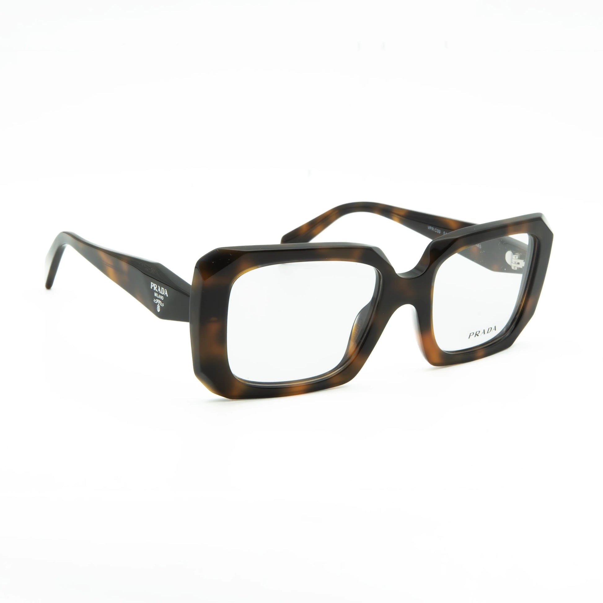 Occhiale da vista Prada PR C09V 20D1O1 Juniper tartarugato - lato - Shop Ottica Mineo