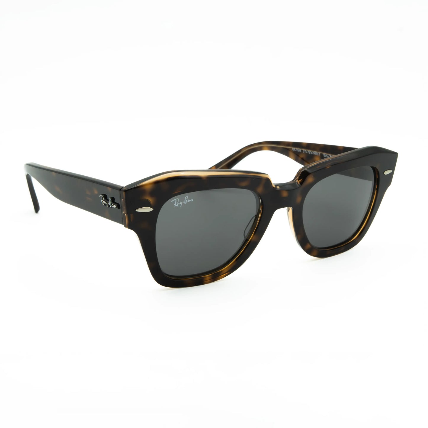 Occhiale da sole Ray-Ban State street RB2186 1292B1 Havana su marrone trasparente - lato - Shop Ottica Mineo