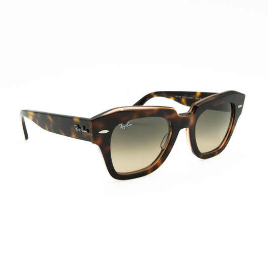 Occhiale da sole Ray-Ban State street RB2186 1324BG Havana su rosa trasparente - lato - Shop Ottica Mineo