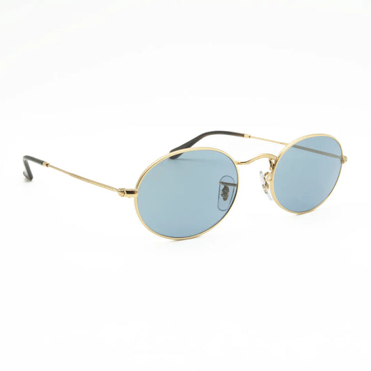 Occhiale da sole Ray-Ban Oval RB3547 001/56 Oro/Blu - lato - Shop Ottica Mineo
