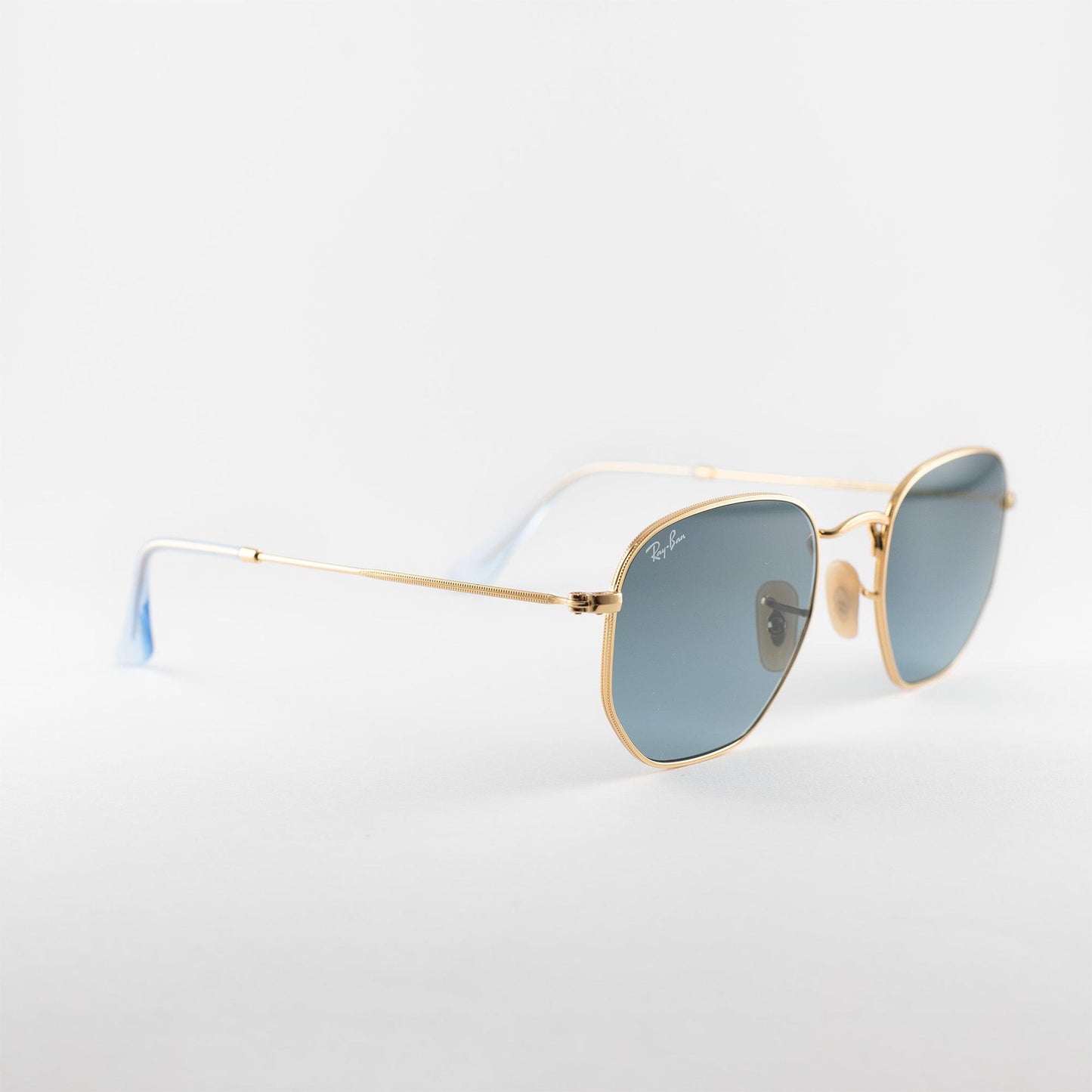 Occhiale da sole Ray-Ban RB3548 91233M Gold/blu - lato - Shop Ottica Mineo