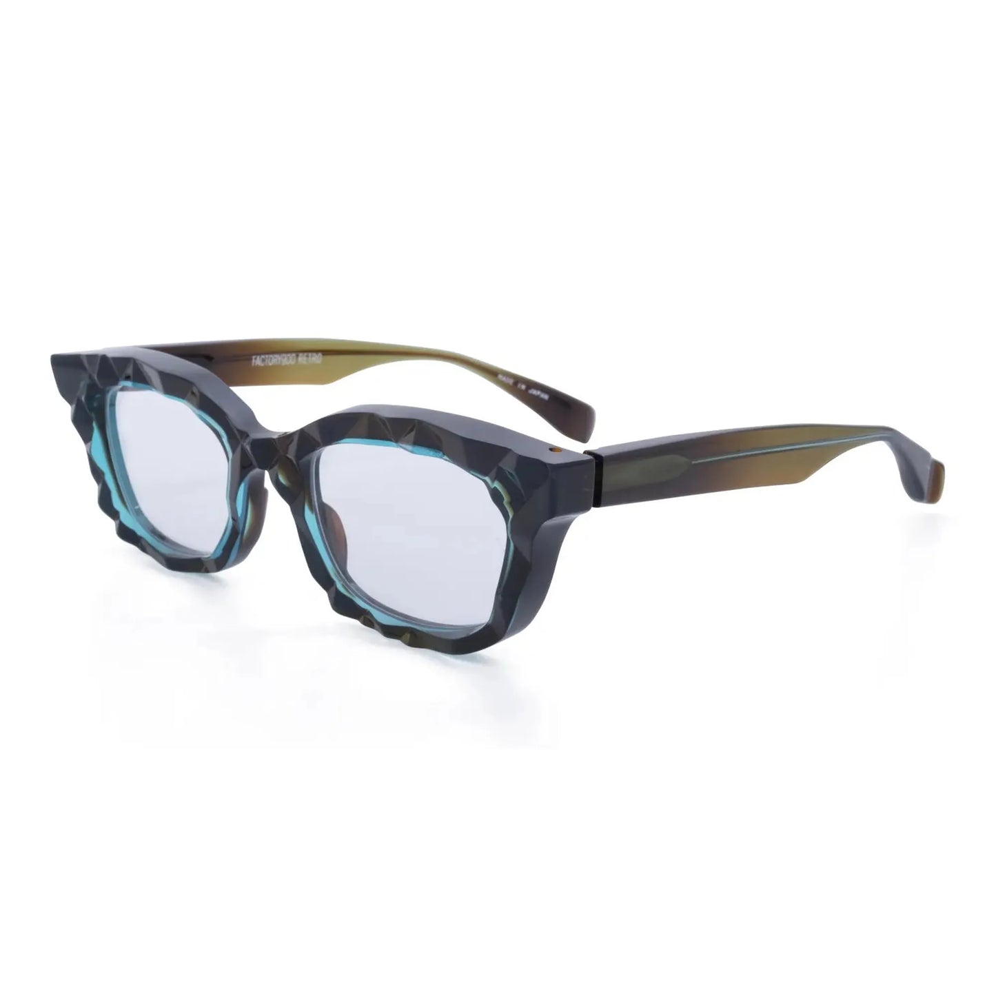 Occhiale da vista Factory900 RF-064 Olive/Turquoise - lato - Shop Ottica Mineo