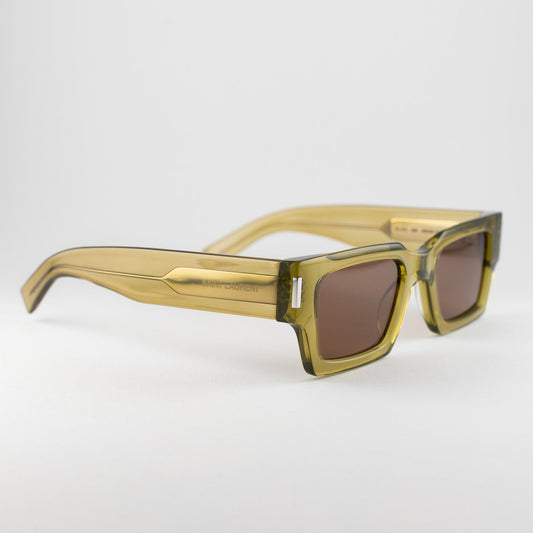 Occhiale da sole Saint Laurent SL 572 008 Green - lato - Shop Ottica Mineo
