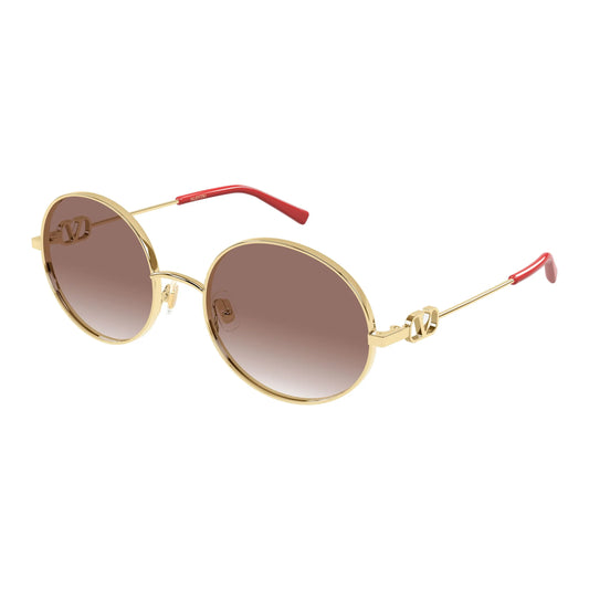Lunettes de soleil rondes Valentino VG0027S 003 or rouge
