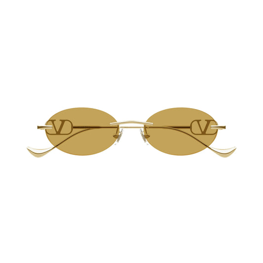 Lunettes de soleil Valentino VG0032S 003 Gold Light Brown ovales